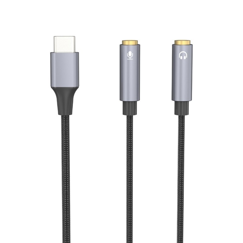 Bon สายแปลงหูฟัง 3 5 มม. USB C ชุดหูฟังไมโครโฟนอะแดปเตอร์แยก