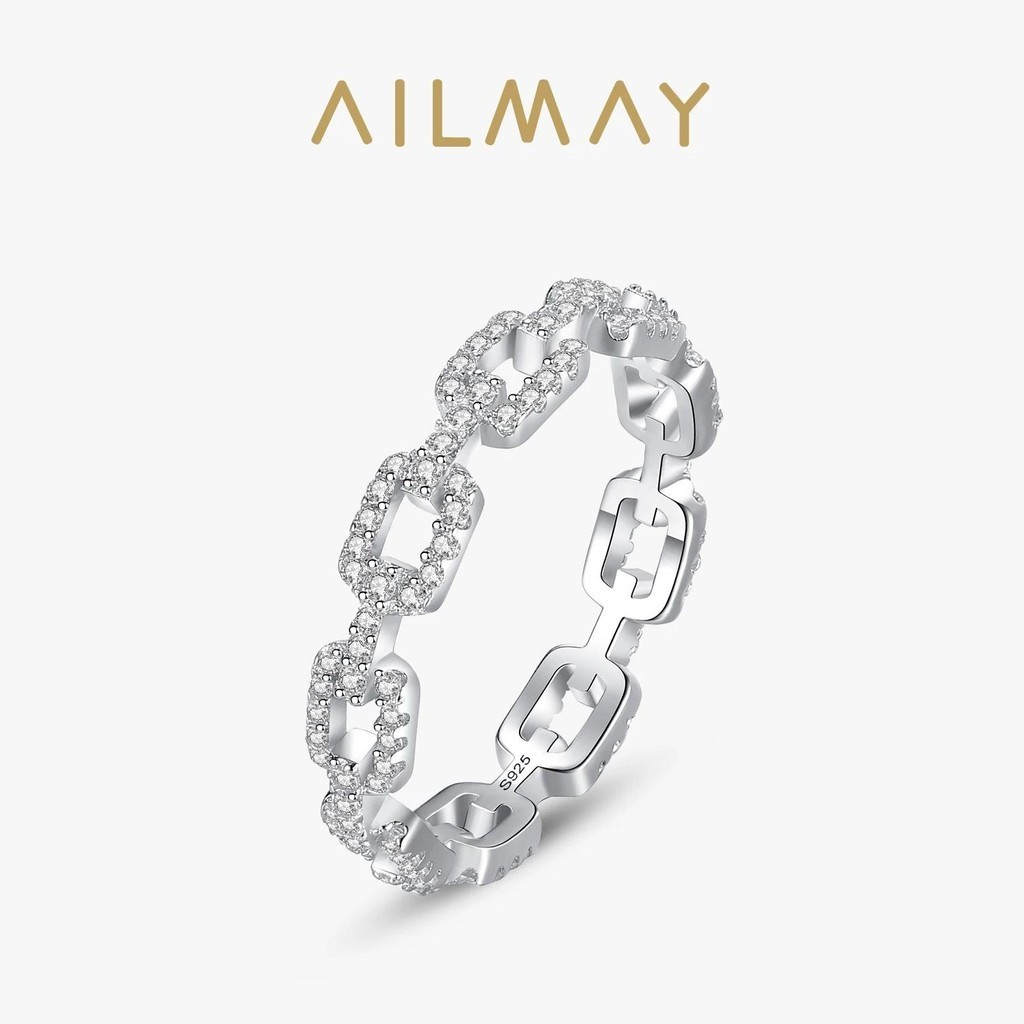 Ailmay ของแท้ 925 เงิน Stackable Charm แหวนนิ้วมือสําหรับผู้หญิงสาวเครื่องประดับ Fine