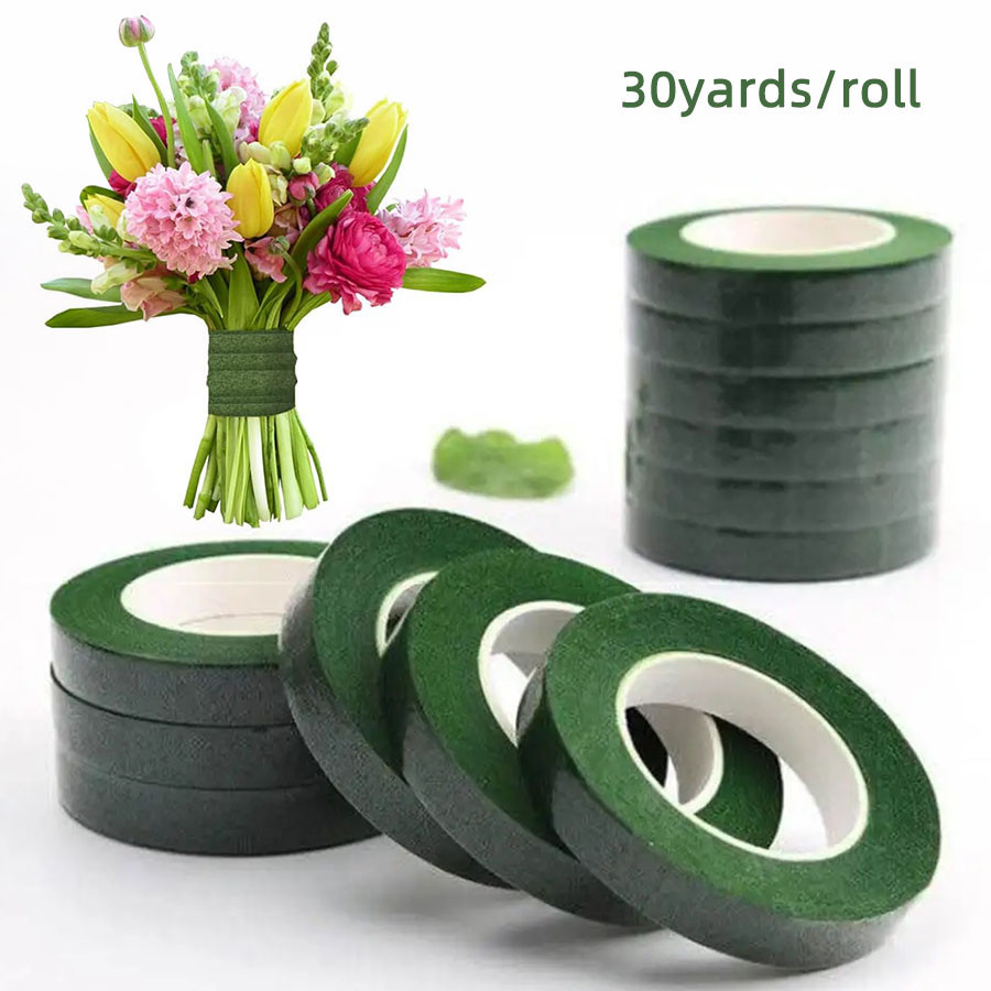 5 ม ้ วน 150 หลา Floriculture เทป Self-กาวช ่ อดอกไม ้ Stem กระดาษเทป Stamen ห ่ อดอกไม ้ DIY ตกแต ่ งดอกไม ้ อุปกรณ ์ จัดงานแต ่ งงาน