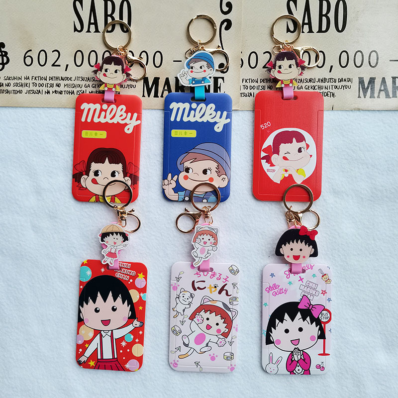 ที่ใส่บัตรพร้อมการ์ตูนและสายดึง สามารถใส่บัตรนักเรียนหรือการ์ดอื่นๆ ได้แบบเอนกประสงค์ ลายการ์ตูนหลายสีสัน