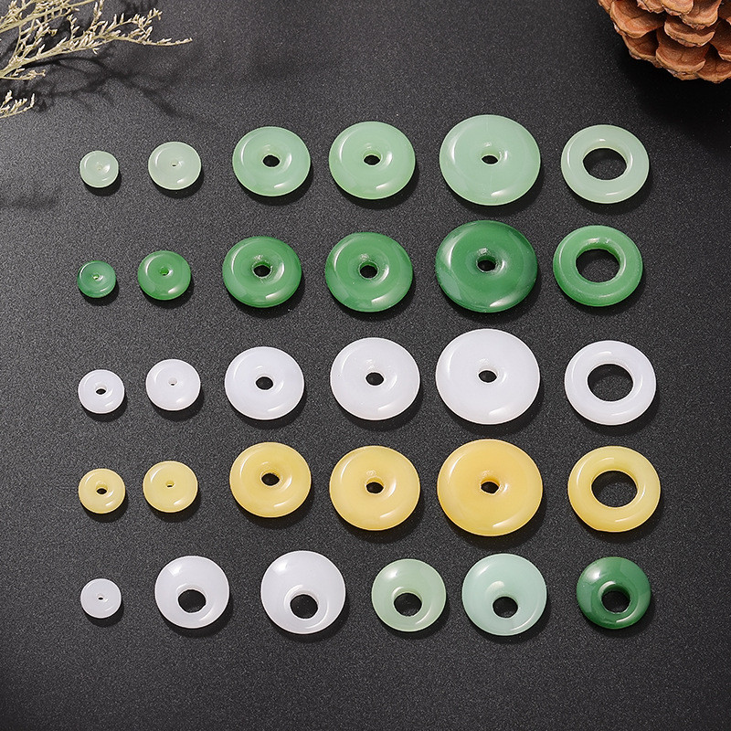 10pcs หยกเทียมสีเขียวปลอดภัยหัวเข ็ มขัดจี ้ หยกสีขาวเจ ้ าหญิงหัวเข ็ มขัดสร ้ อยคอ diy สร ้ อยข ้ อมือจี ้ ขายส ่ ง