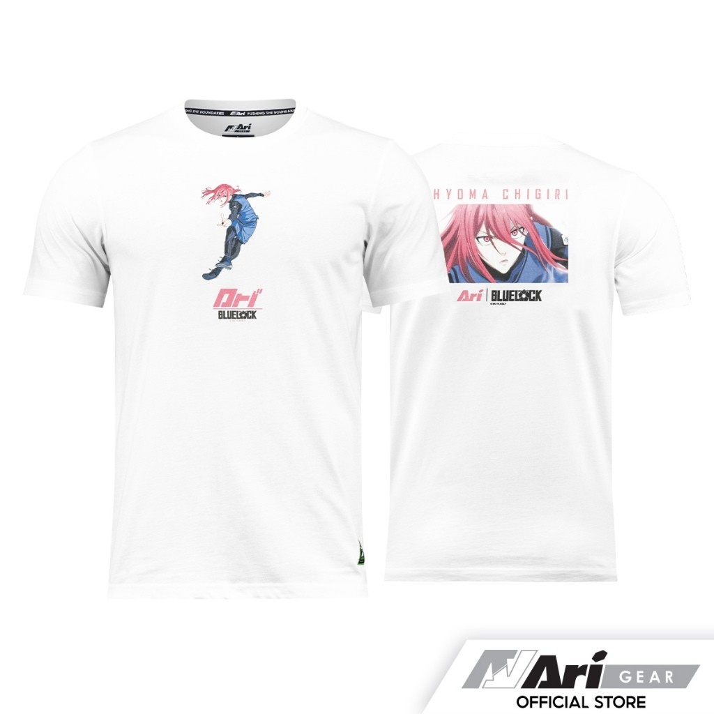 Ari X Blue Lock Chigiri Tee-white/ชมพู/ดํา เสื้อยืด Aari Gigiri สีขาว