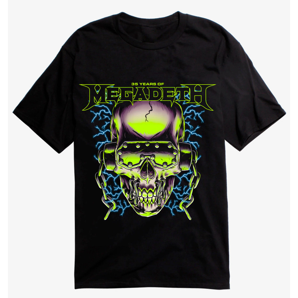 Megadeth 35 Years Vic Rattlehead T-Shirt ดีไซน์ใหม่ของแท้