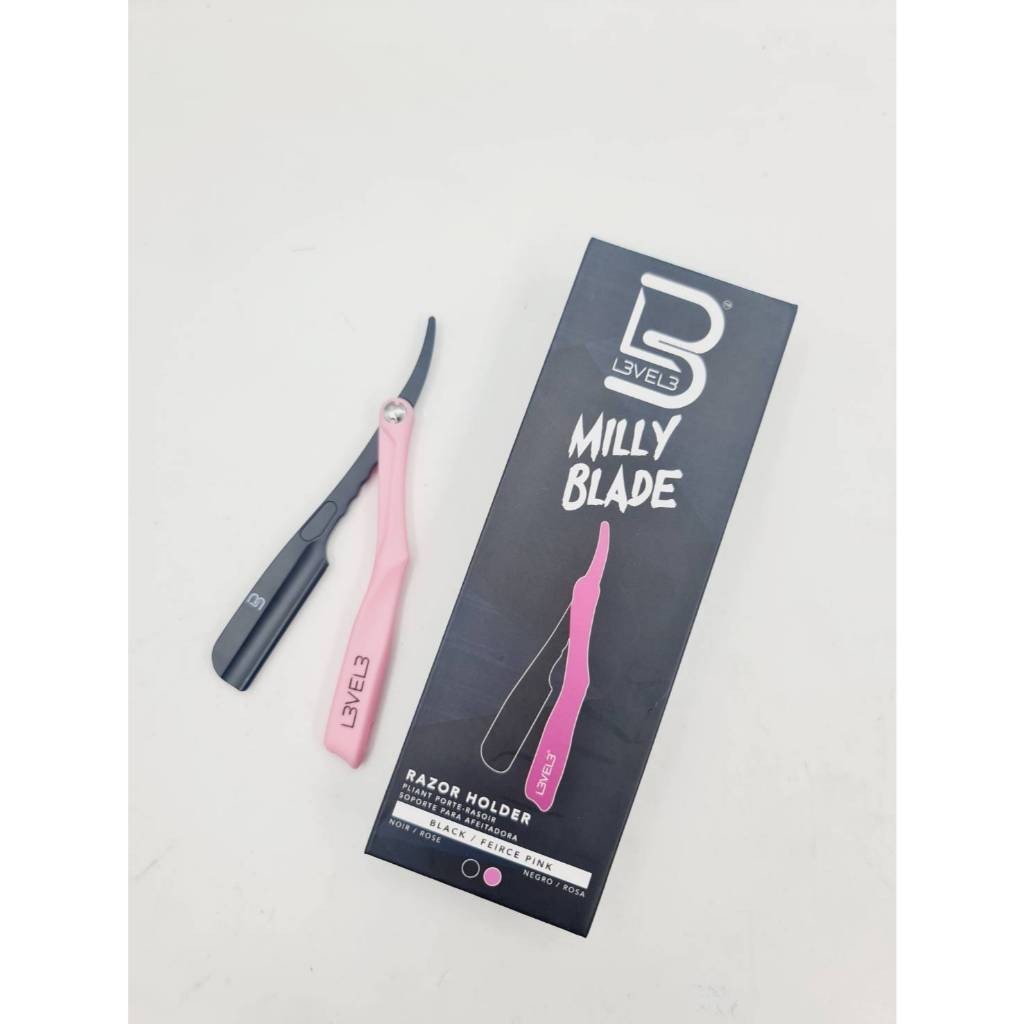 L3VEL3 Milly Blade Black Pink – Navajera de Afeitar Milly ด้ามมีดโกน ด้ามโกนหนวด อุปกรณ์ดัดผมทำผมซาล