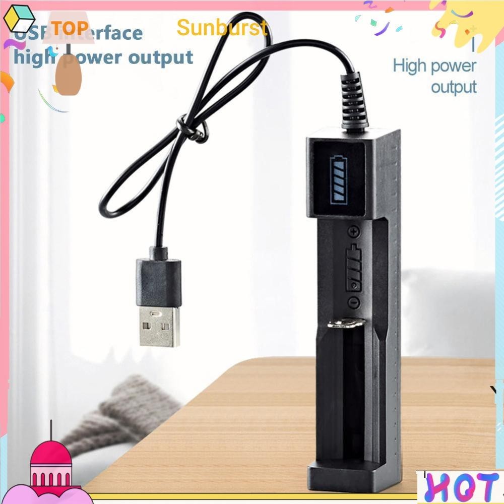 1slot Charger สําหรับ 16340 14500 18650 26650 3.7V แบตเตอรี ่ ลิเธียมแบบชาร ์ จไฟได ้ [Sunburst11.th ]