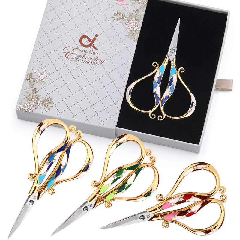 SHWAKK European Style Tailor Scissors Sewing Needlework Craft Vintage Embroidery Scissors For Fabric