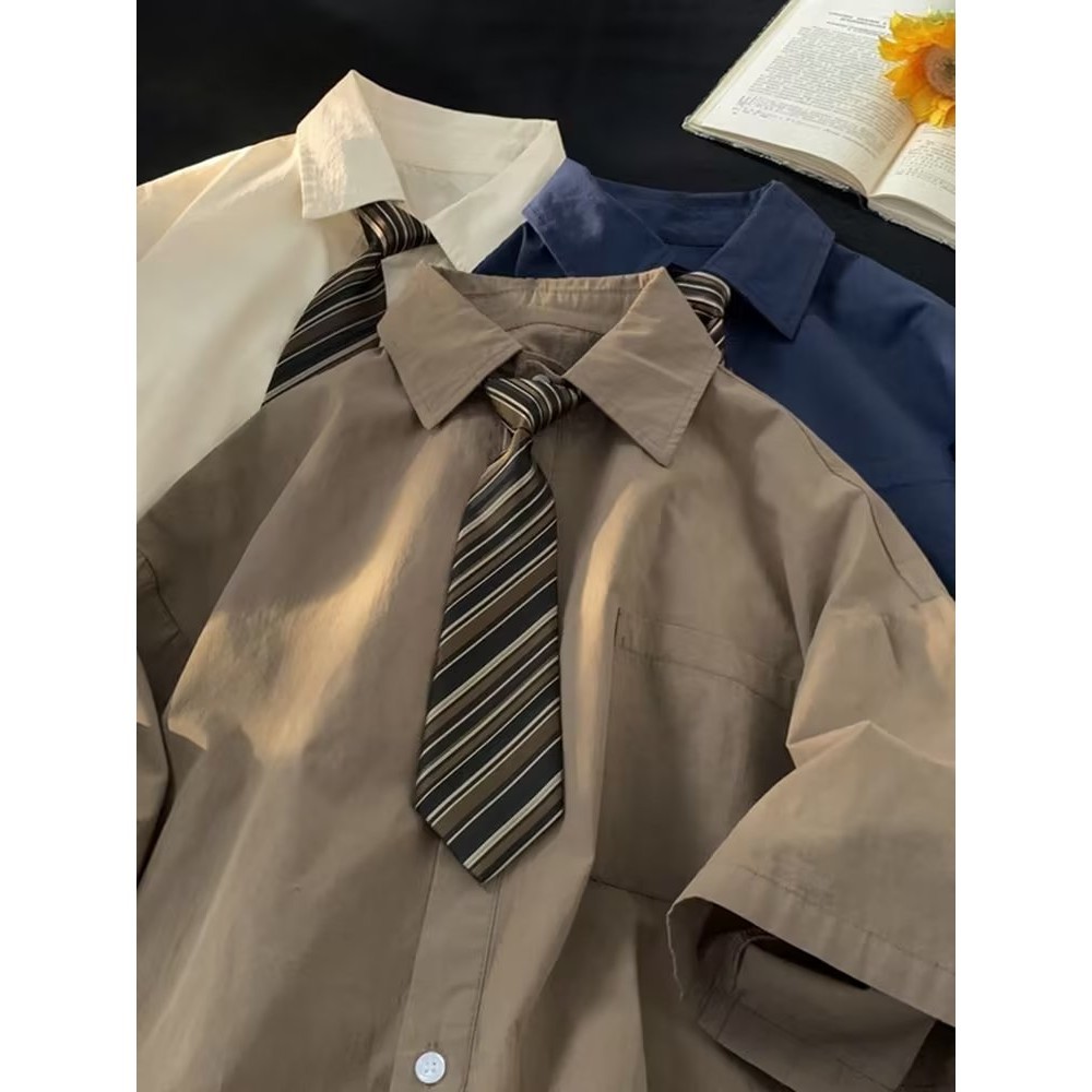 เสื้อเชิ้ต ผู้ชาย cityboy Cargo Wear เสื้อเชิ้ตแขนสั้น oversize Half Sleeve dk Uniform