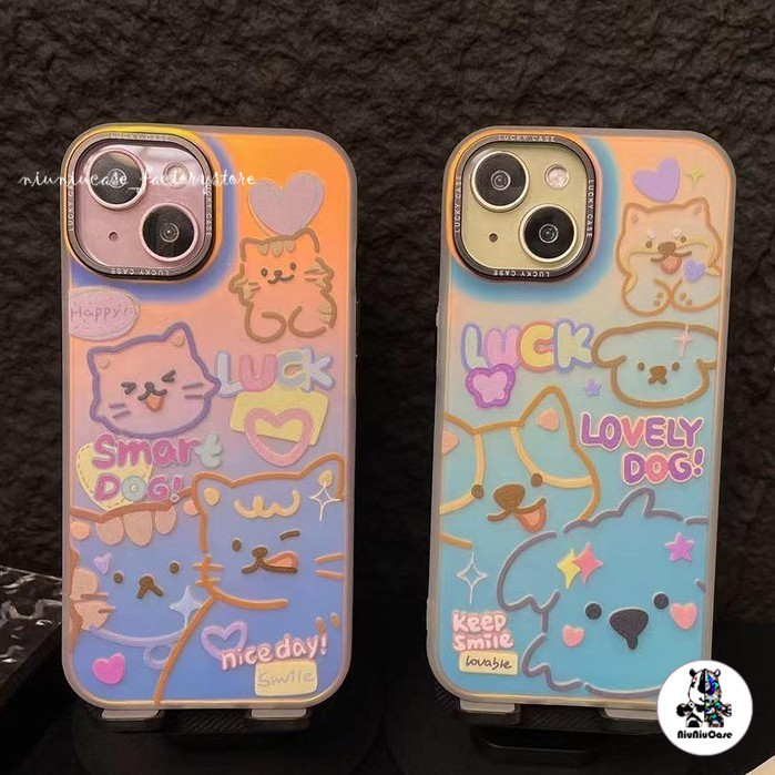 🔥【ส่งจากไทย】เคสเลเซอร์สีรุ้ง สําหรับ Samsung A73 5G Cute Dog Laser Case เคส For Samsung Galaxy S20 FE A73 A53 5G S21FE