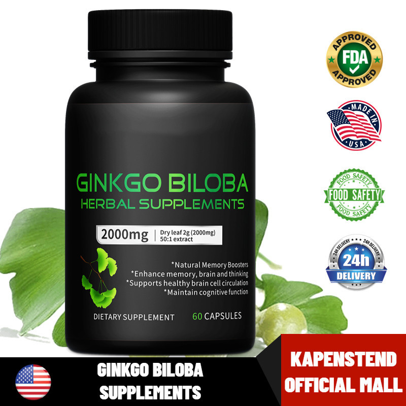 Ginkgo Biloba 500mg Extra Strength-Supports Brain Function &amp; Memory Support- Gluten Free &amp; Non-GMO