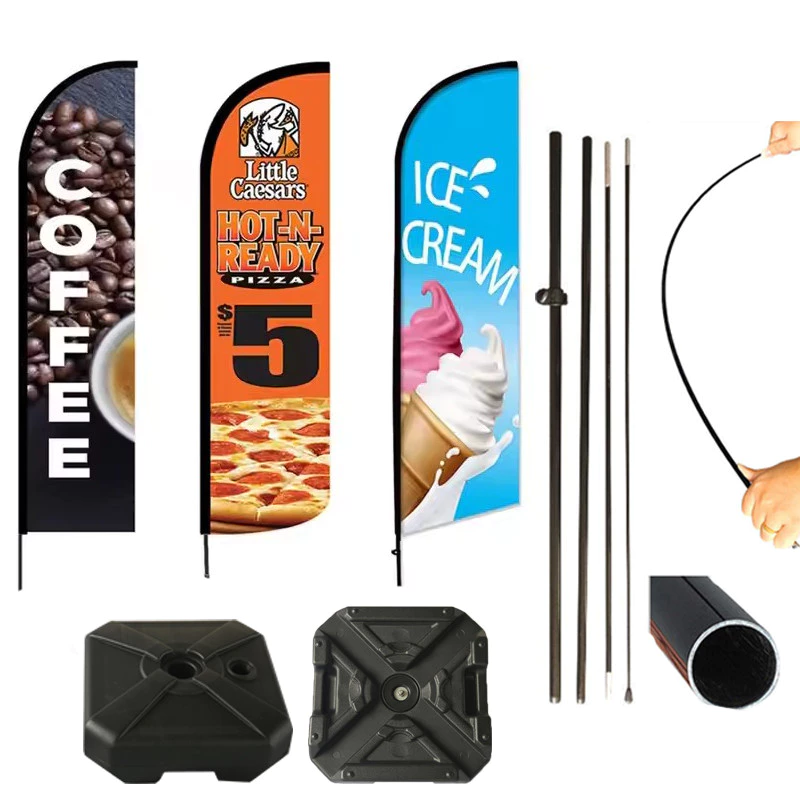 เสาธงชายหาด Wing Banner ธงชายหาด ป้ายโฆษณา beach flag ขนาด 3.6M 4.6M 5.6M เสาคาร์บอน พร้อมฐานน้ำ