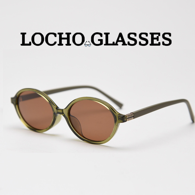 2024 แว่นตากันแดดกรอบเล็กใหม่ ยูวี400 บุคลิกภาพญี่ปุ่นและเกาหลีแว่นกันแดดโพลาไรซ์ผู้ชายและผู้หญิงเดียวกันวินเทจรูปไข่ ซอก แว่นกันแดด อิน