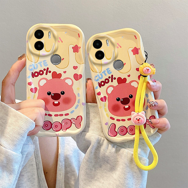 ซิลิโคนนุ่มกรณีการ์ตูนเคลือบกรณีสายคล้องมือโทรศัพท์มือถือ Graffiti กรณี Anti-drop กรณีเหมาะสําหรับ Xiaomi Redmi A1 + 2022 4G/Redmi A2 + 4G/Poco C50/Poco C51/Redmi A1 + / Redmi A2 +