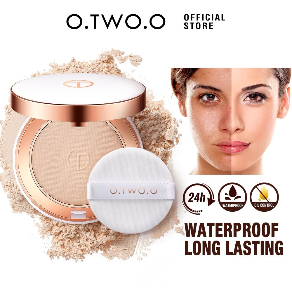 O.two.o Face Setting Powder Cushion Compact Powder Oil-Control 3 สี Matte Smooth Finish คอนซีลเลอร์แ