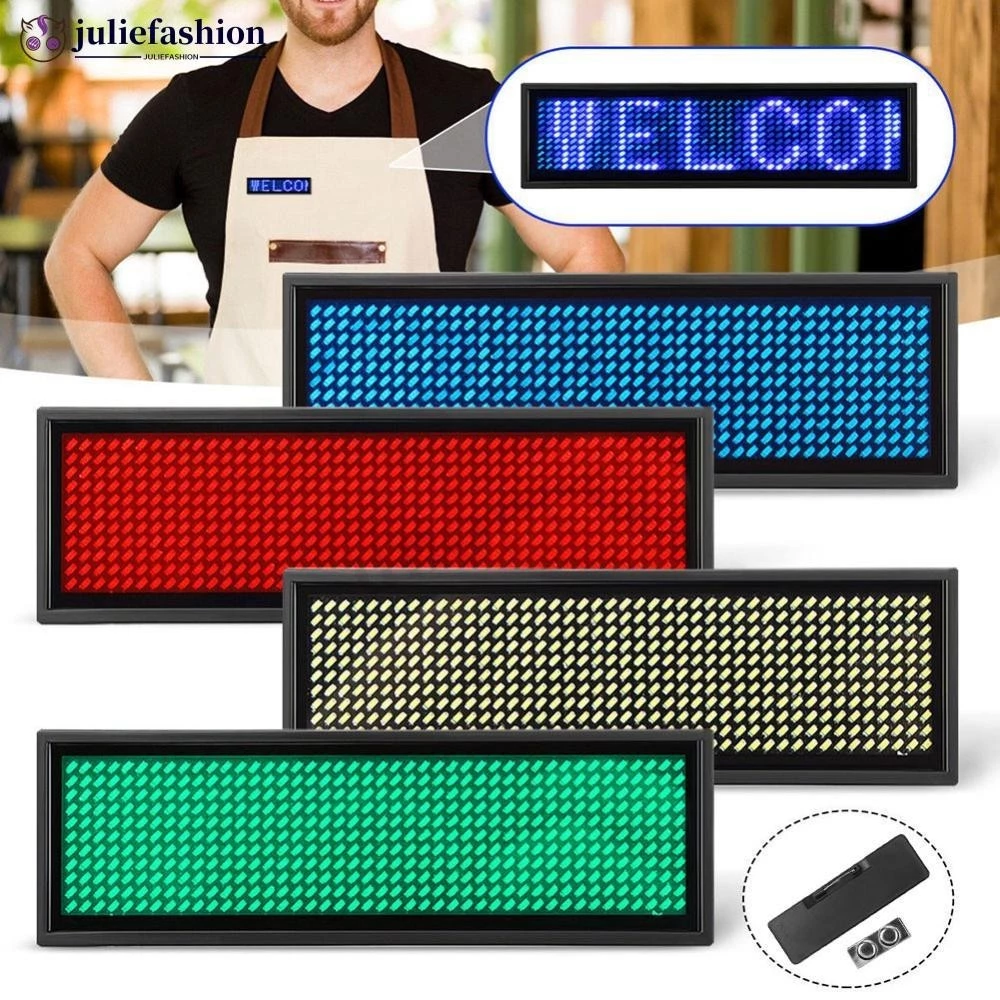 Mini LED Digital Programmable Scrolling Name Message Tag Sign J1Q2[OVSA]