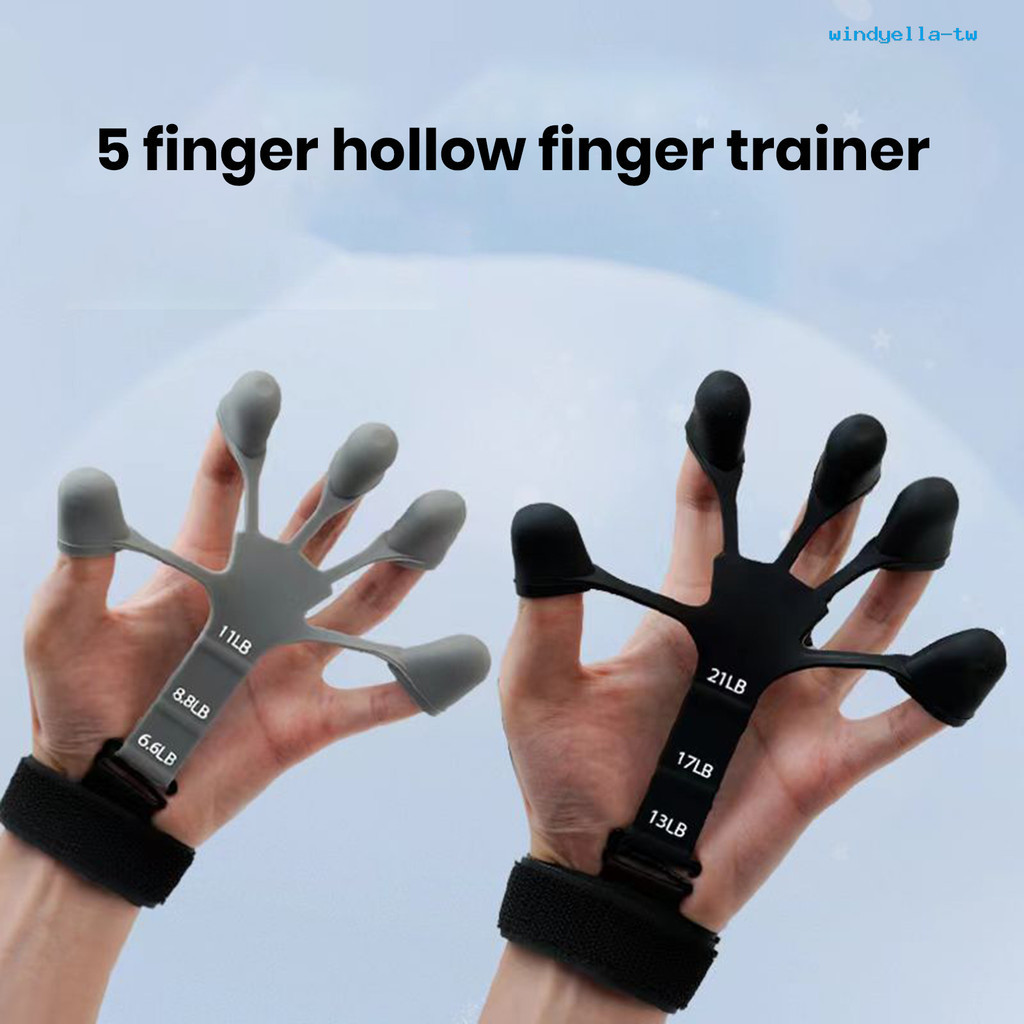【WD 】1/2ชิ ้ นgrip Strength Trainer 5 Elastic Finger Cot 6 ระดับความต ้ านทานHand Therapy Rehabilitationการฝึกอบรมนิ ้ วยืดExerciser Hand Grip Power Strengthener