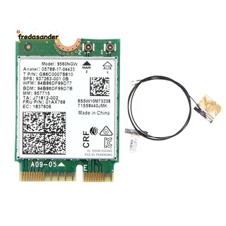 【fredasander 】9560NGW การ์ด WiFi + เสาอากาศ 1730Mbps ไร้สาย AC 9560 Dual Band 2.4G+5G BT 5.0 802.11Ac M.2 CNVI 9560NGW อะแดปเตอร์ไร้สาย