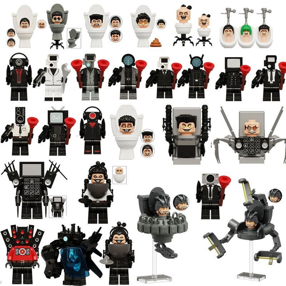 Kdl825 Toilet Man Building Blocks ระงับ Humanoid UFO Toilet Man กล้องเกมสําหรับเด็กการศึกษาของเล่นขนาดเล็กสําหรับเด็ก