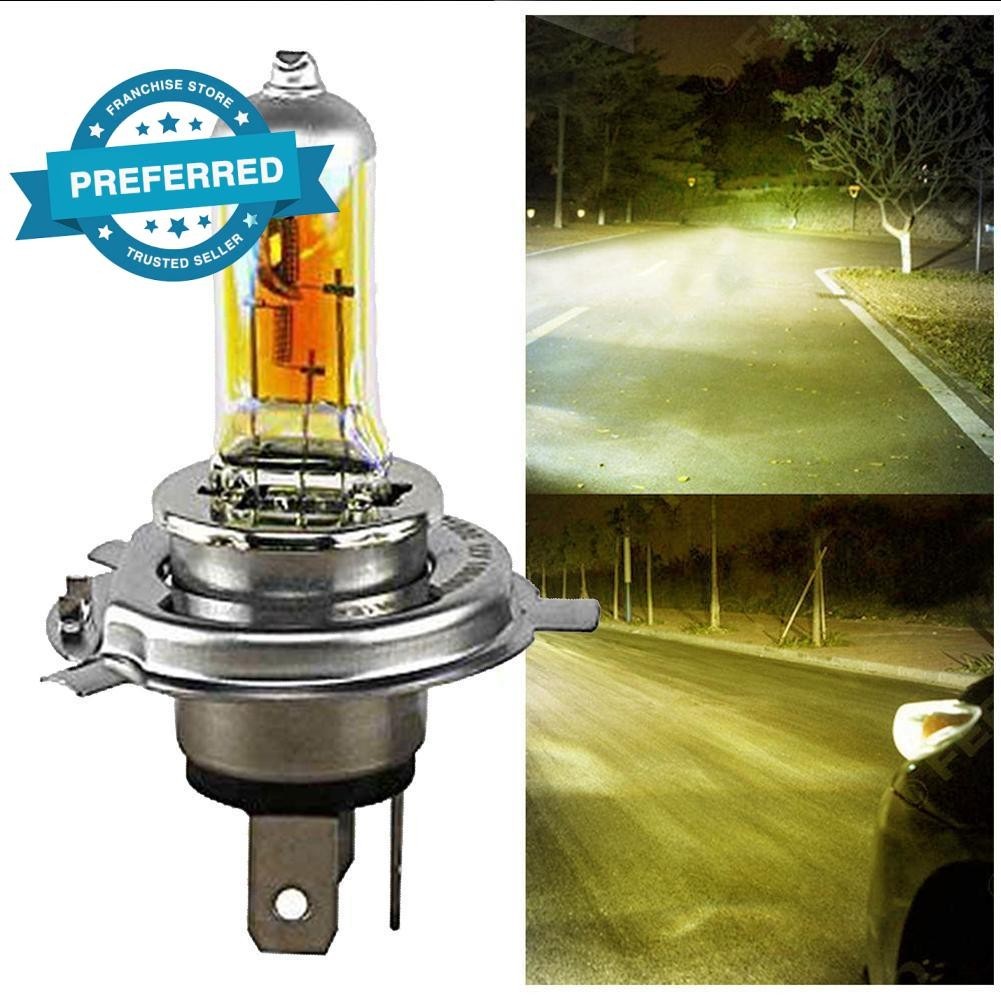 H4 12 V 60/55 w P43T หลอดฮาโลเจน 2300 K ไฟหน ้ ารถสีเหลืองสีทอง S8Z4