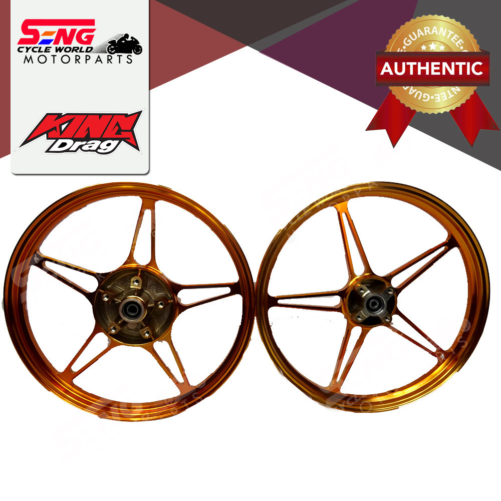 Y15 ZR SPORT RIM SET พร้อมแบริ่ง KINGDRAG FG510 (160/160 X 17) สีทอง