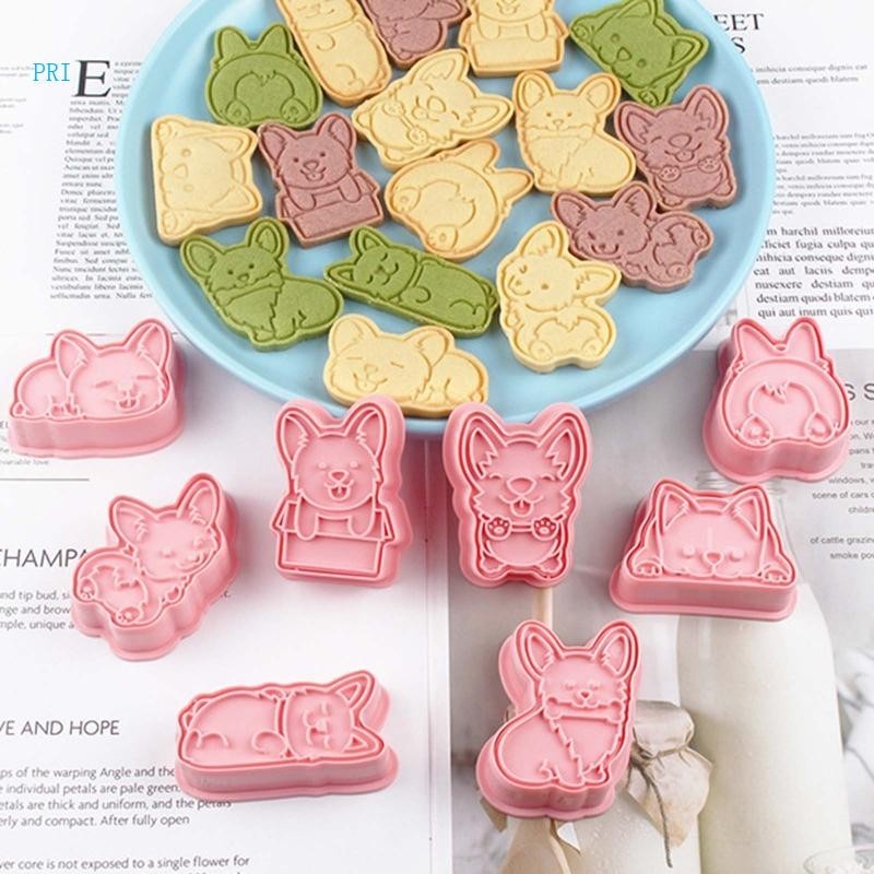 Pr แม่พิมพ์บิสกิตน่ารักการ์ตูน Corgi รูปร่างสุนัขเป็นมิตรกับสิ่งแวดล้อม 3D การพิมพ์เบเกอรี่ Gadgets เครื่องตัดคุกกี้แม่พิมพ์คุกกี้พลาสติก