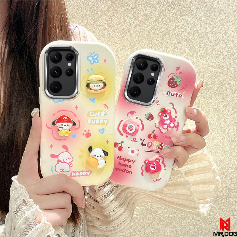 เคส SAMSUNG S24 S23 S22 Ultra น่ารักตุ๊กตาโทรศัพท์กรณีชุบป้องกันกรอบรูป BBDD