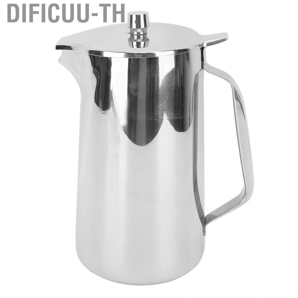 Dificuu-th Cold Water Pitcher  Jug Stainless Steel Teapot 2L with Ergonomic Handle Beverage