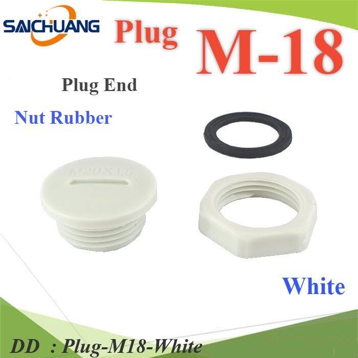 Plug-M18-White ปลั๊กอุดพลาสติก รูเจาะเคบิ้ลแกลนด์ DD