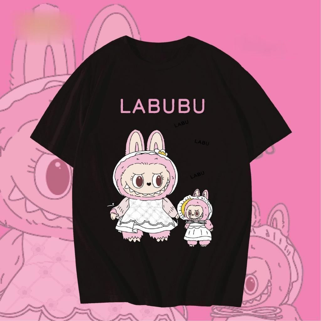 พร้อมส่ง&COD RINA STUDIO เสื้อยืดโอเวอร์ไซส์ เสื้อยืดเกาหลี ผ้าคอตตอน100% เสื้อยืด ลาบูบู้ Labubu Pop Mart