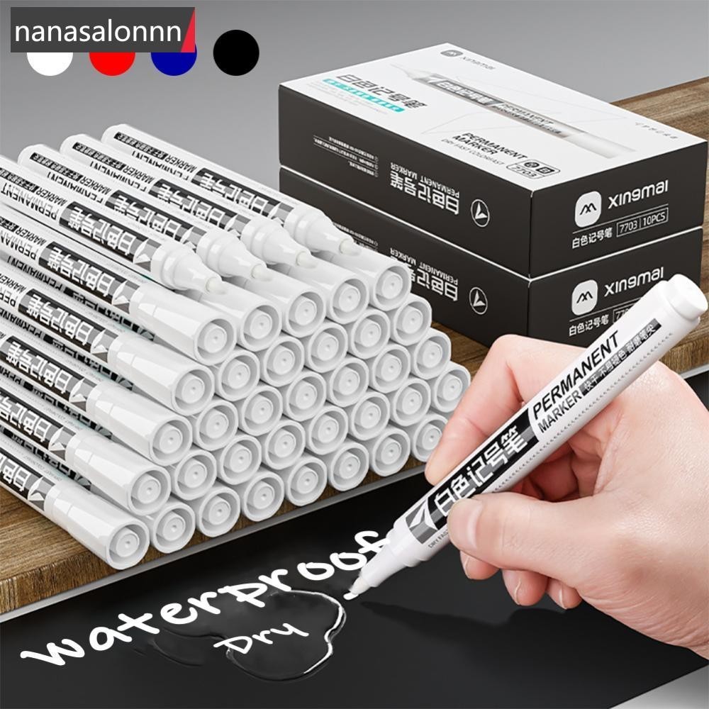 Nanasn| 1 PC สีขาวสีดําสีแดง Marker ปากกา 2.0 มม.กันน้ําปากกาสีสําหรับขนสัตว์ Canva ยางแก้ว Rock โลห