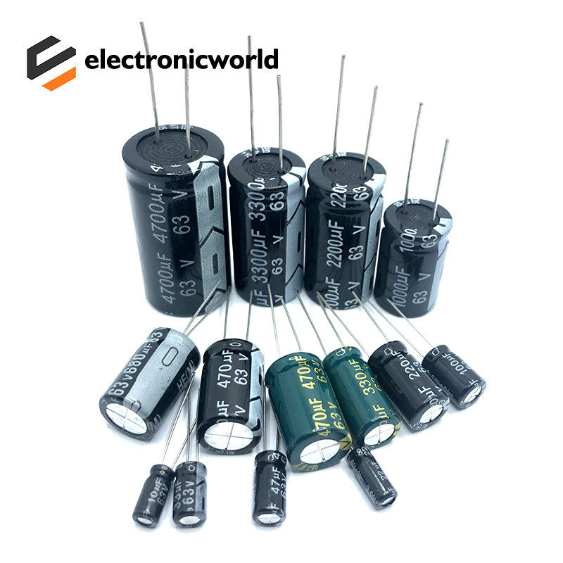 10pcs 10V อลูมิเนียม Electrolytic Capacitor 100UF 150UF 220UF 330UF 470UF 680UF 1000UF 2200UF 3300UF 4700UF 10000UF