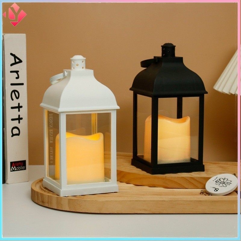 Nordic Vintage LED เทียนอิเล ็ กทรอนิกส ์ บรรยากาศ Creative เลียนแบบเชิงเทียนโคมไฟสําหรับ Camping กลางแจ ้ งตกแต ่ งโต ๊ ะ