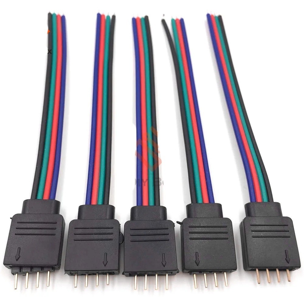 5pcs ชายหญิง 4pin 10 มม.50 5050 RGB LED Strip สายไฟอะแดปเตอร์สาย RGB RGB RGBW โคมไฟเทป RGB RGB RGBW Controller การเชื่อมต่อ