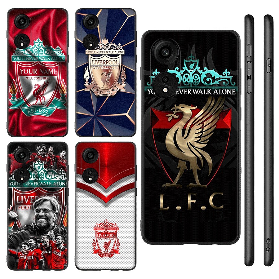 สําหรับ OPPO A95 A17 A17K A55 A57S A57E A77 TPU นิ ่ มสีดําโทรศัพท ์ มือถือกรณี Liverpool professional ฟุตบอลคลับในอังกฤษ