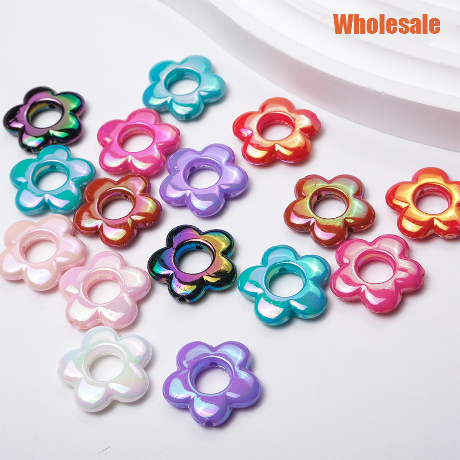 19 มม.20 ชิ้นลูกปัดลูกปัดหลวมอะคริลิค DIY Pentagonal ดอกไม้สําหรับต่างหูสร้อยคอเครื่องประดับทําอุปกรณ์เสริม Handmade วัสดุ