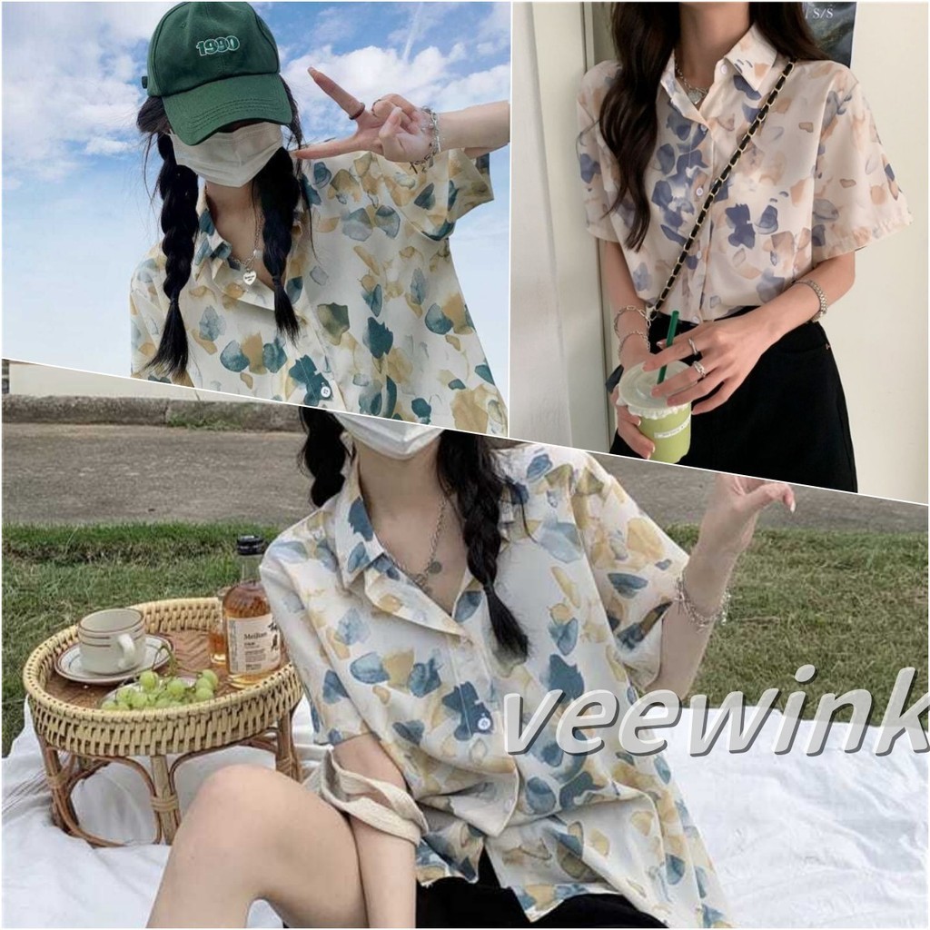 Veewink พร้อมส่งจากกทม จัดส่งจากกรุงเทพ เสื้อฮาวาย แขนสั้น เสื้อฮาวายสำหรับชายและหญิง เนื้อผ้าดีใส่สบายไม่ร้อน – โปรปัง