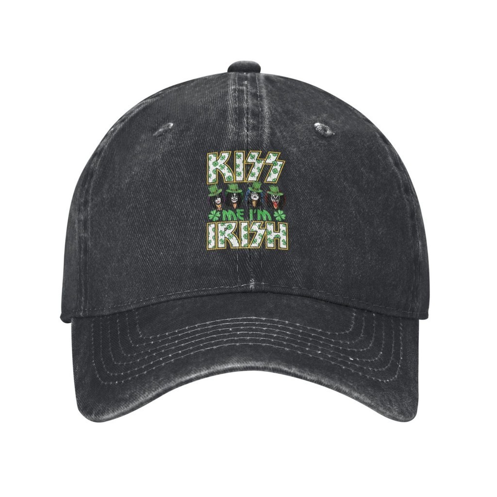 Kiss Me IM Irish Kizz Gene Simmons Paul Stanley Ace Casual Custom Printing หมวกคาวบอยแบบปรับได้