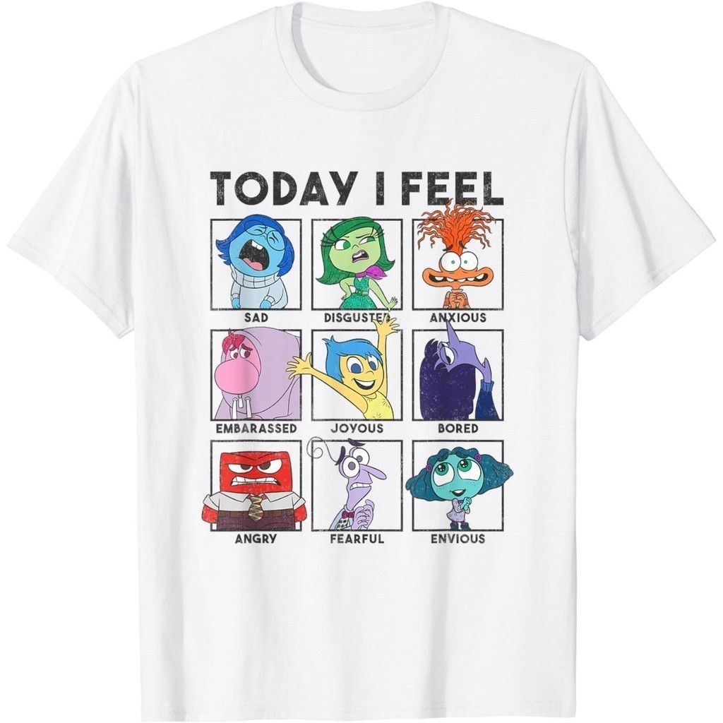 ใหม่ Pixar Inside Out 2 เสื ้ อยืดคอ O-neck กราฟิก 100 % สําหรับผู ้ ชาย