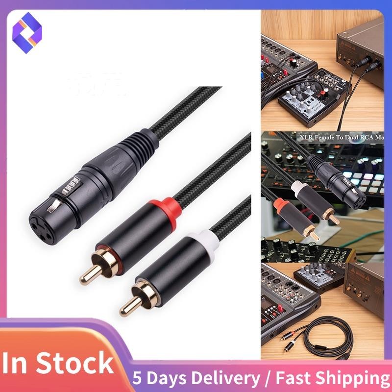 3 Pin XLR หญิง Dual RCA ชาย Y Splitter Cable,Mixer Amplifier Audio Cable,Stereo Audio Interconnect Cable