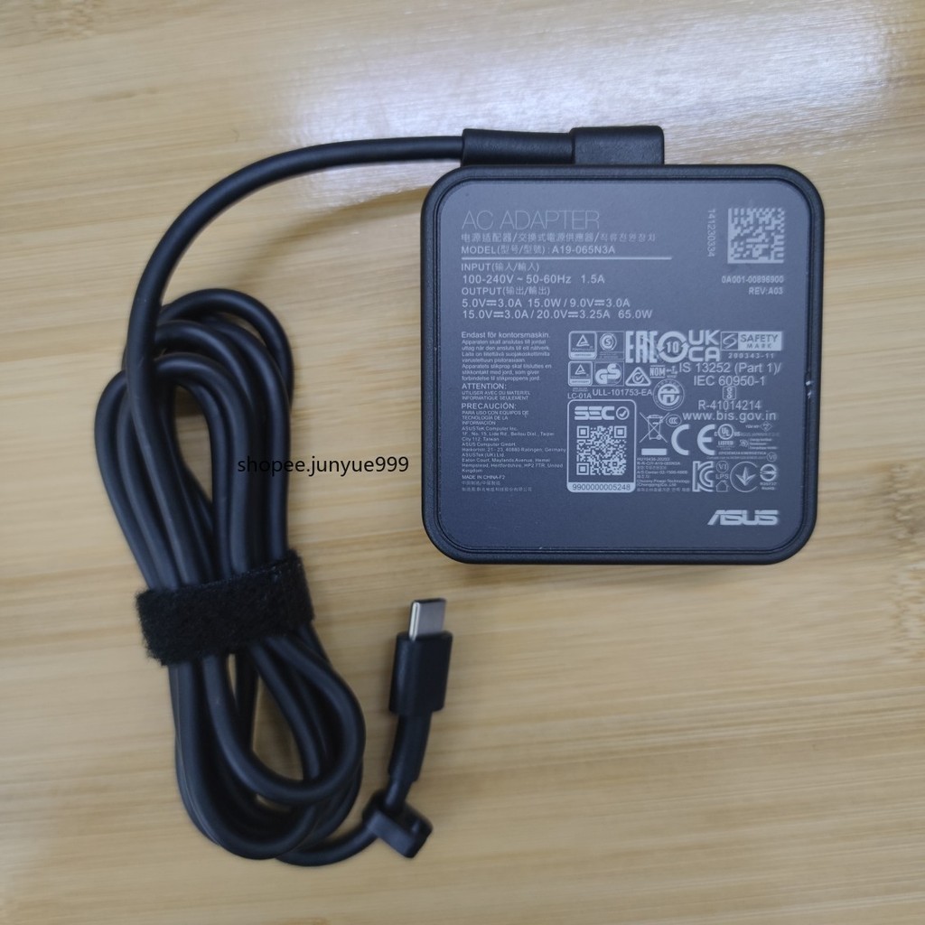 คอมพิวเตอร ์ ASUS ดั ้ งเดิม 20V 3.25A 65W Type-C อะแดปเตอร ์ A19-065N3A เครื ่ องชาร ์ จเร ็ ว - รูปที่ 2