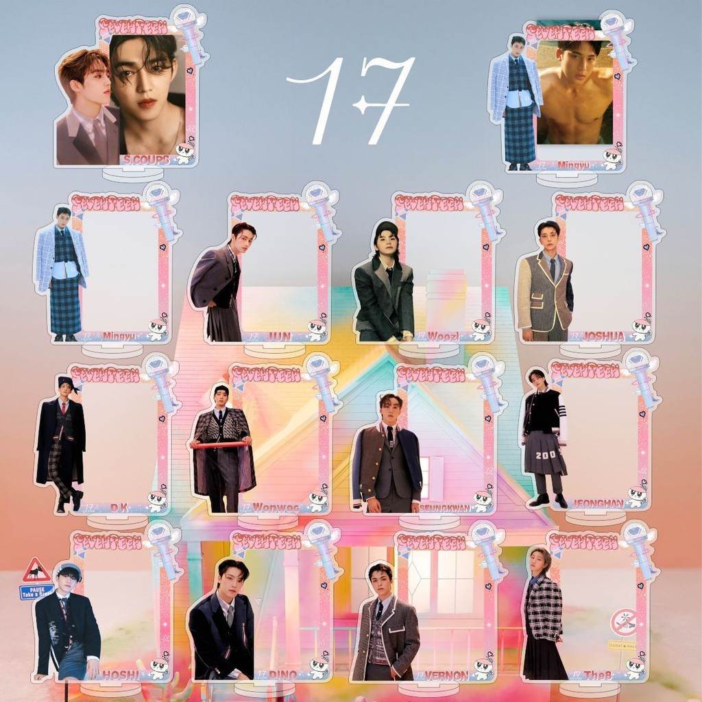 Kpop SEVENTEEN ใหม่ใส่การ์ดกรอบรูปยืนการ์ดขนาดเล็กเก็บเครื่องประดับเดสก์ท็อป