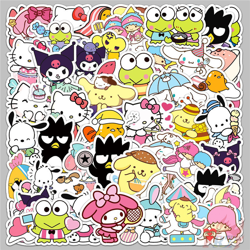 Q Funny Sanrio Series 02 Mini Stickers 50Pcs/Set Waterproof DIY Fashion Decals Doodle Stickers