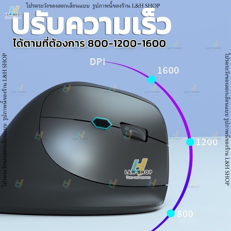 เมาส์ไร้สาย ไม่มีเสียงคลิก 2.4G Bluetooth 1600dpi รูปทรงแนวตั้ง เดสก์ท็อป แล็ปท็อป เมาส์ Destop laptop wireless mouse