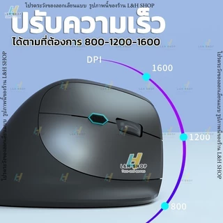 เมาส์ไร้สาย ไม่มีเสียงคลิก 2.4G Bluetooth 1600dpi รูปทรงแนวตั้ง เดสก์ท็อป แล็ปท็อป เมาส์ Destop laptop wireless mouse