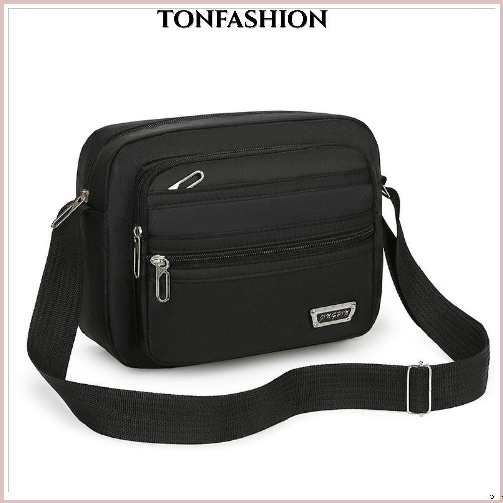 Tonfashion กระเป๋าสะพายข้างผู้ชาย, สี่เหลี่ยมผืนผ้า สีดํา สีน้ําตาล สีฟ้า สีเขียว กระเป๋าสะพายไหล่, กระเป๋าสะพายข้างไนล่อน เด็กผู้ชาย