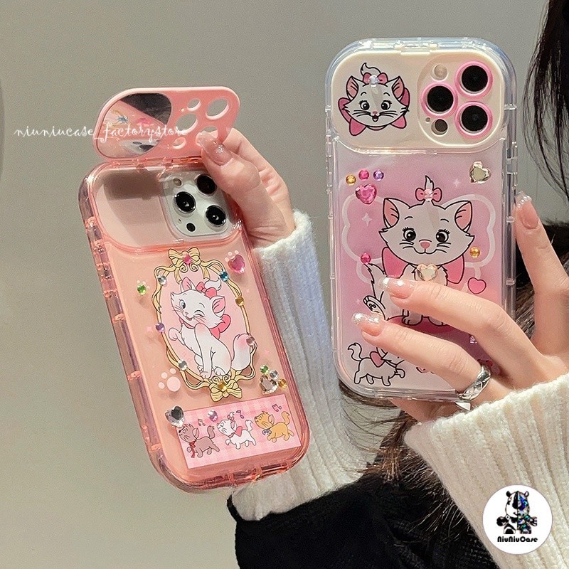 สำหรับ iPhone 11 15 14 13 12 Pro MAX 7 8 14 Plus XS MAX XR เคส สาวบัลเล่ต์เต้นรำ หรูหราพลิกกรณีโทรศัพท์กระจกป้องกันการตก