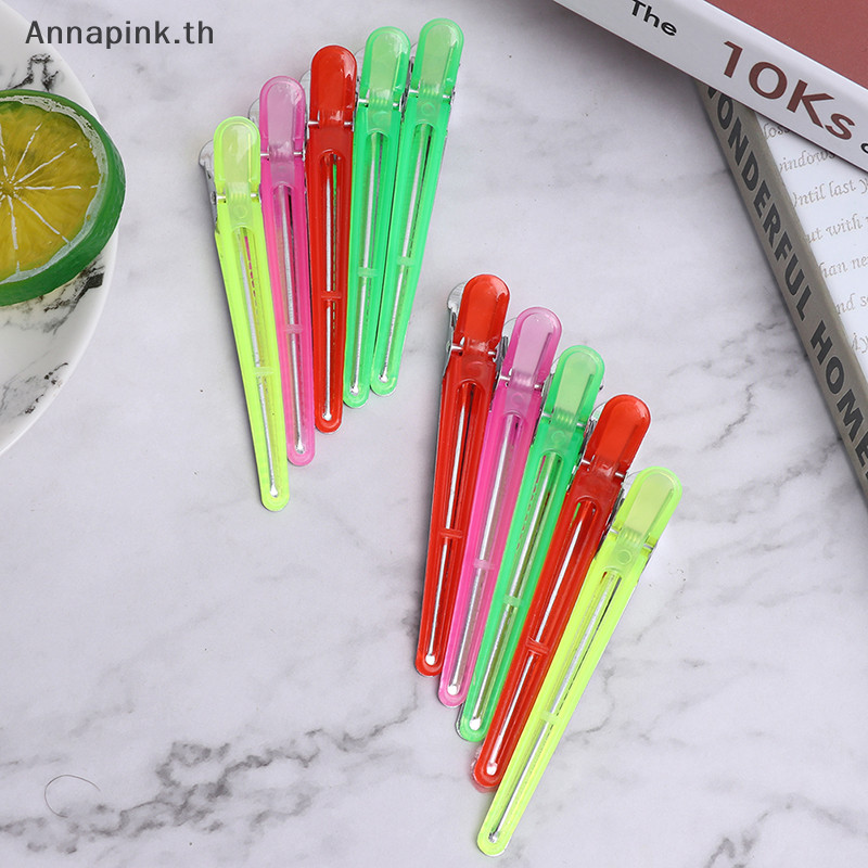 Annapink.th 10 ชิ้น Salon Hairpins ส่วนทุ่มเท Grip ผมทําผมพลาสติก EN