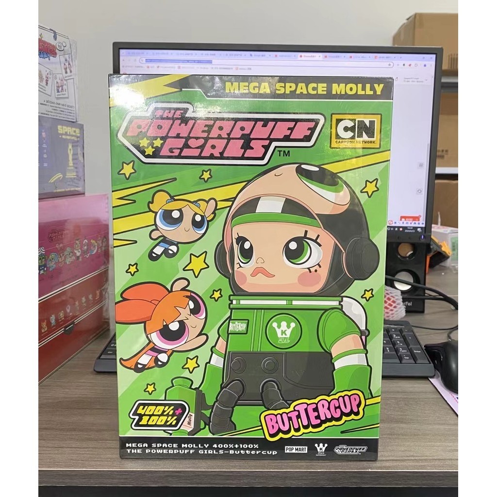 【พร้อมส่ง】molly powerpuff มอลลี่400%+มอลลี่ 100% molly space 400% +molly 100%  popmart art toy