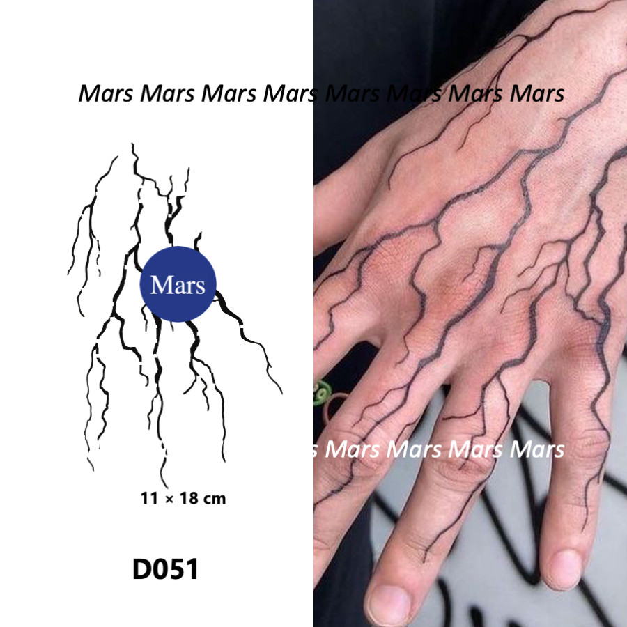 Mars TattooNEW Technology Magic, Long Lasting 2 สัปดาห์, รอยสักกึ่งถาวร, รอยสักชั่วคราว, สติ๊กเกอร์รอยสัก, สักปลอม, แสง, D051