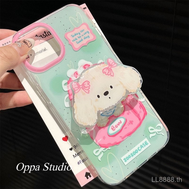 เคสโทรศัพท์ เหมาะสําหรับ iPhone สีชมพูกระเป๋าสะพายลูกสุนัข 15promax/14 สไตล์ใหม่ 13 หญิง 12/11oro Soft Case xsmax/xr Shock-proof 7/8plus รูขนาดใหญ่รวมทุกอย่างป้องกันกรณี FNY0
