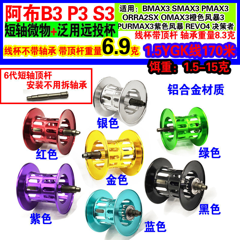 สําหรับ abu BMAX3/PMAX3 B3 P3 S3 ถ้วยสายตื้นดัดแปลงแกนสั้น micro-line ถ้วย universal line ถ้วย